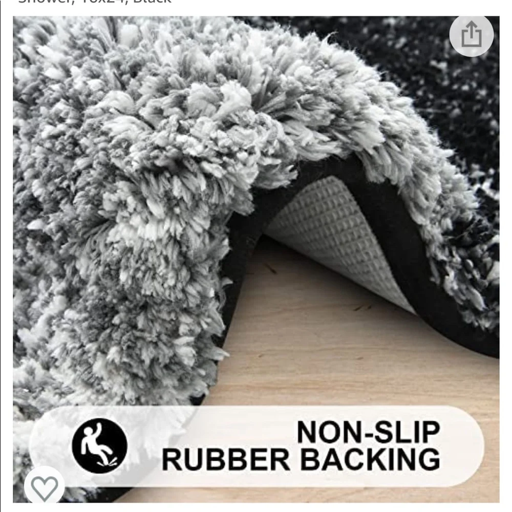 New hombre black bath mat